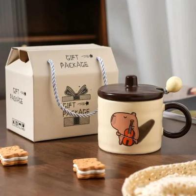 ماگ درب دار،ماگ وارداتی درب دار همراه قاشق استیل