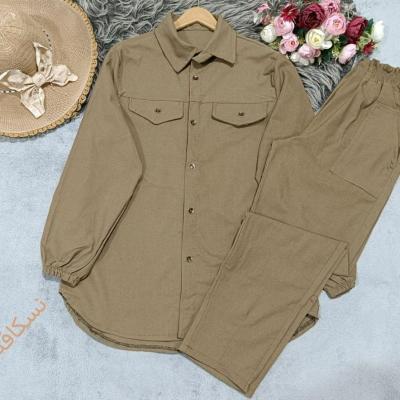 مانتو شلوار زنانه مدل مام کتان کش درجه یک