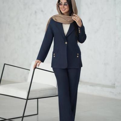 ست کت و شلوار کلاسیک دکمه دار مدل حورا