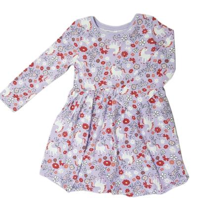 پیراهن نخی آستین بلند دخترانه مارک KD