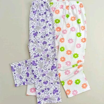 شلوار راحتی نخی طرح دار دخترانه