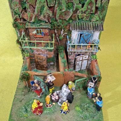 تابلو تزیینی سه بعدی ،تابلو برجسته خانه روستایی