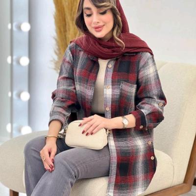 مانتو کتی زنانه پشمی مدل بغل دکمه