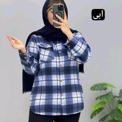 مانتو کتی زنانه پشمی شکت پشمی مدل چهارخونه دو‌جیب