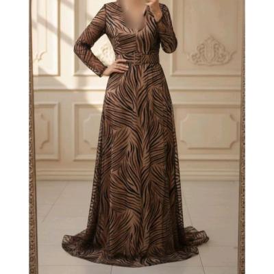 پیراهن شب زنانه کرپ مدل شاین دار لباس مجلسی زنانه سایز بزرگ