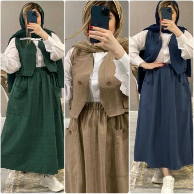 شومیز و دامن و وست زنانه جنس شانتون فری سایز