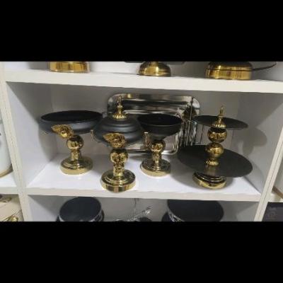 سرویس 4 تیکه گل فلزی مشکی