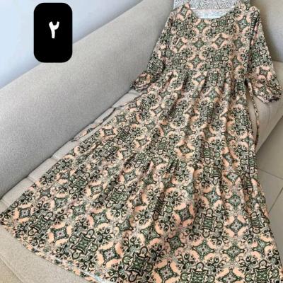 پیراهن بلند بارداری جنس نخ ترک نرم فلور بوگاتی پرطرفدار