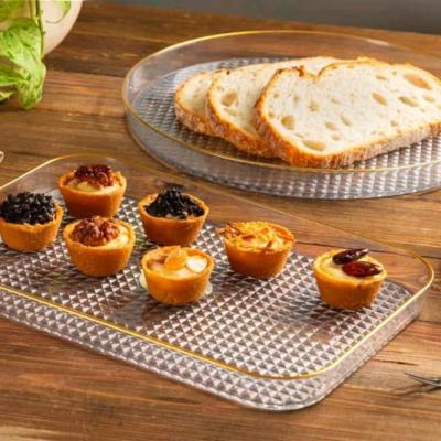 سینی اکرولیک مستطیل طلا کوب