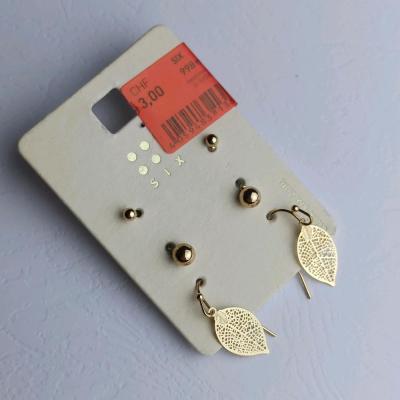 گوشواره زنانه پک سه عددی طرح برگ اکسسوری زنانه برند six