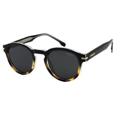 عینک آفتابی پلاریزه کاررا با فریم شکل گرد، دو رنگ، لنز دودی تیره و دسته سیم دار مدل P581006