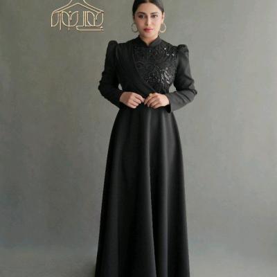 پیراهن مهمانی زنانه کرپ مازراتی اعلا مدل الیزابت