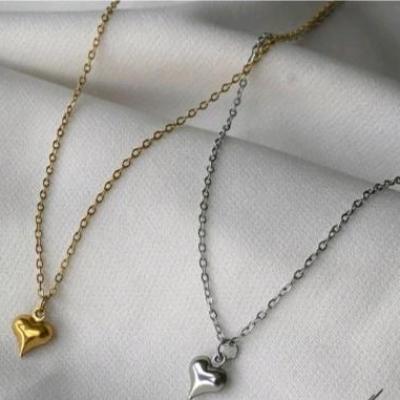 گردنبند ظریف و استیل قلب توپر-153924