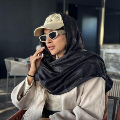 شال مخمل قواره 190 در 65 رنگ مشکی