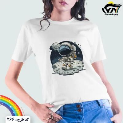 تیشرت زنانه طرح فضانورد کد 266
