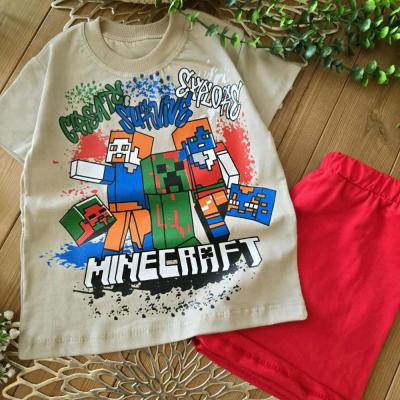 تیشرت شلوارک پسرانه طرح ماینکرافت سایز40 تا55