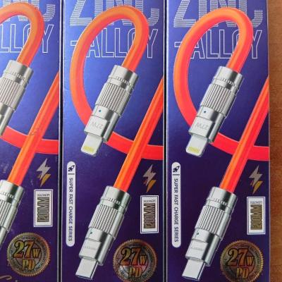 کابل شارژر 27 وات PD یک سر آیفون یک سر تایپ سی