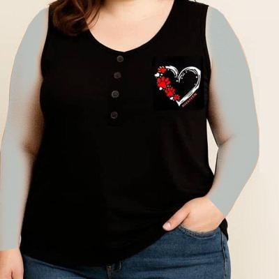 تاپ ویسکوز سایز بزرگ مشکی (قلب)
