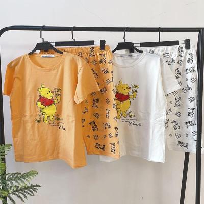 ست تیشرت شلوارک نخپنبه سوپر پو زنانه (تیشرت + شلوارک