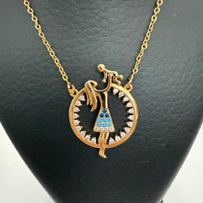 گردنبند استیل طلایی طرح مادر و فرزند