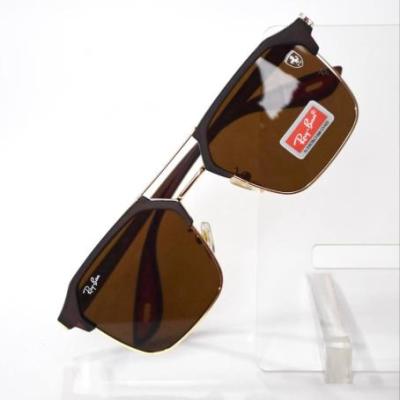 عینک برند ری بن فراری ray-ban ferrari | فریم قهوه ای طلایی لنز قهوه ای