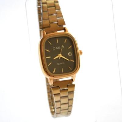 ساعت Casio اولدمانی بند استیل طلایی | صفحه مشکی