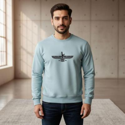 دورس مردانه سه‌نخ چاپ فروهر رنگ آبی یخی