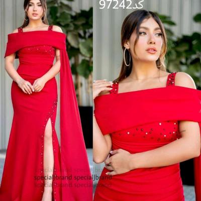 پیراهن مهمانی زنانه دالقیچ و حریر مدل ماکسی مونیکا