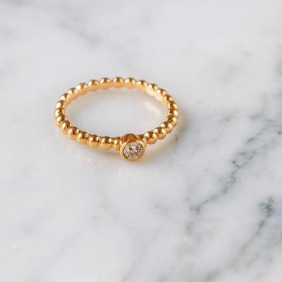 انگشتر ظریف طرح حبابی تک نگین برند l am