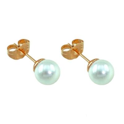 گوشواره ژوپینگ میخی مدل مرواریدی 7.1 میل طلایی