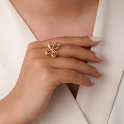 انگشتر پروانه طلایی ژوپینگ (پک 3 عددی)