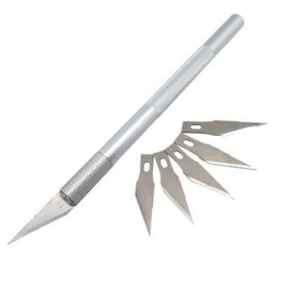 کاتر آلومینیومی قلمی با 5 تیغه یدکی