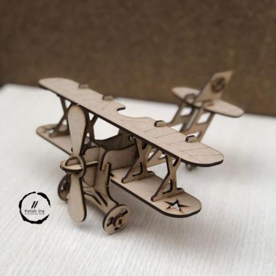 پازل چوبی سه بعدی هواپیمای دوباله