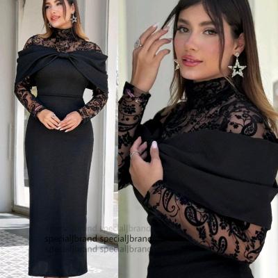 پیراهن مهمانی زنانه کرپ مدل پیراهن مجلسی خاص پوش زنانه ماکسی مدل شکوفه 96488-157945