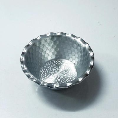 سرویس کاسه روحی ماست خوری 6 عددی کف طرحدار لب کنگره ای چکشی