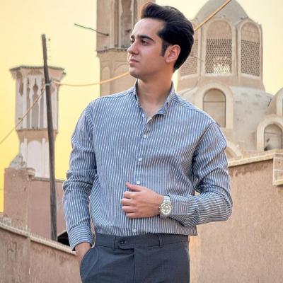 پیراهن نخی راه راه