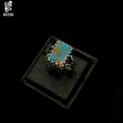 انگشترنقره مردانه فیروزه نیشابورکدaf1021