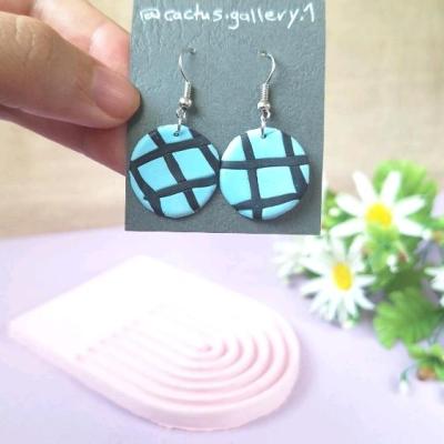 گوشواره خمیری چارخونه آبی