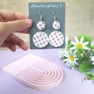 گوشواره خمیری چارخونه یاسی