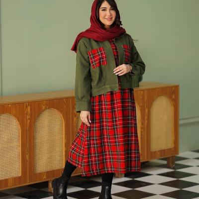 کت و سارافون طرح چهار خونه