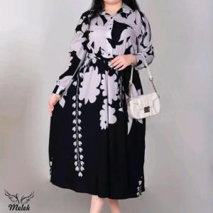 پیراهن مهمانی زنانه حریر مدل پیراهن مانتویی یقه دکمه مجلسی