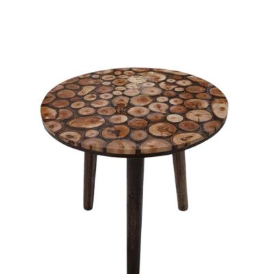 میز عسلی چوبی ترکیبی چوب و رزین کد57