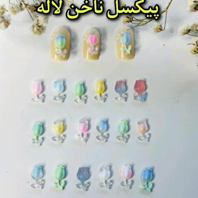 پیکسل ناخن گل لاله پک 10 عددی (5 جفت)