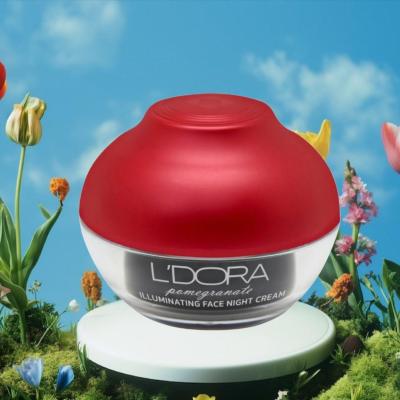 کرم روشن کننده شب صورت و گردن انار مناسب انواع پوست لدورا، 50 میلی لیتر