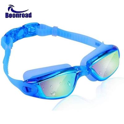 عینک شنا جیوه ای سیلیکونی Boonroad با گوش گیر متصل مدل BL885H (آبی)