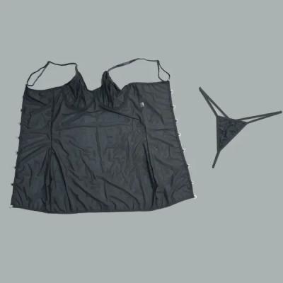 بادی توری فانتزی زنانه مشکی با بند ضربدری و سوتین فنردار Lavin کد 4146