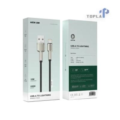 کابل شارژ Green Lion مدل USB-A به Lightning |با روکش کنفی،10وات 1متری