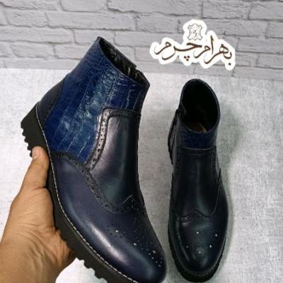 نیم بوت مردانه چرم طبیعی مدل برونوپلاس قالب بزرگ تک سایز