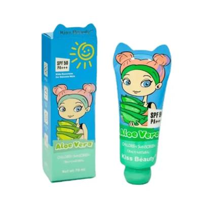 کرم ضد آفتاب بی رنگ کودک Kiss Beauty مدل آلوئه ور