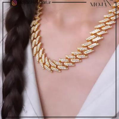 گردنبندفول نگین طلایی دخترانه کد121